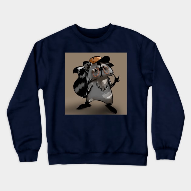 Raccoon kid Crewneck Sweatshirt by GlitterMess